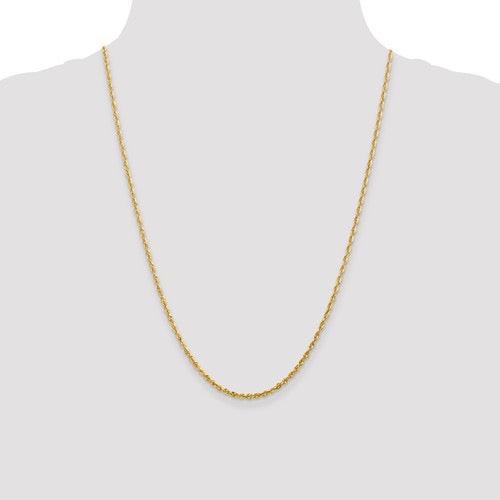 10k 2.25mm Diamond Cut Extra-Lite Rope Chain - Seattle Gold Grillz