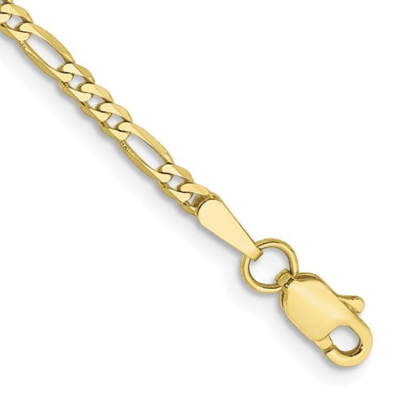 10k 2.2mm Figaro Link Bracelet - Seattle Gold Grillz