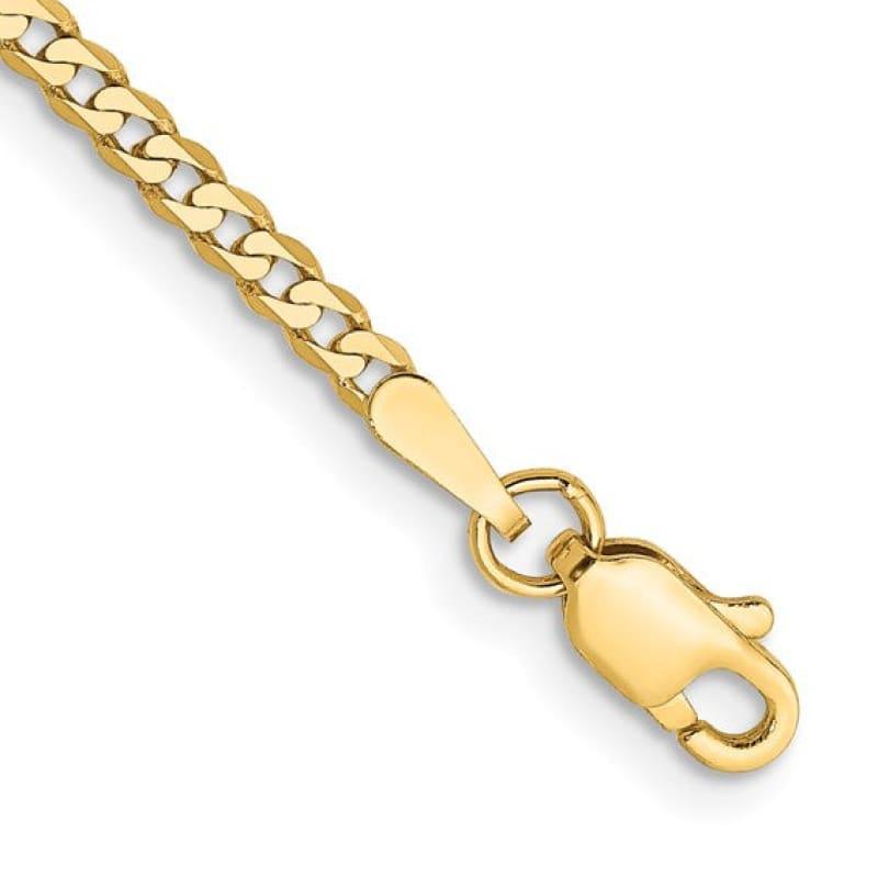 10k 2.2mm Flat Beveled Curb Bracelet - Seattle Gold Grillz