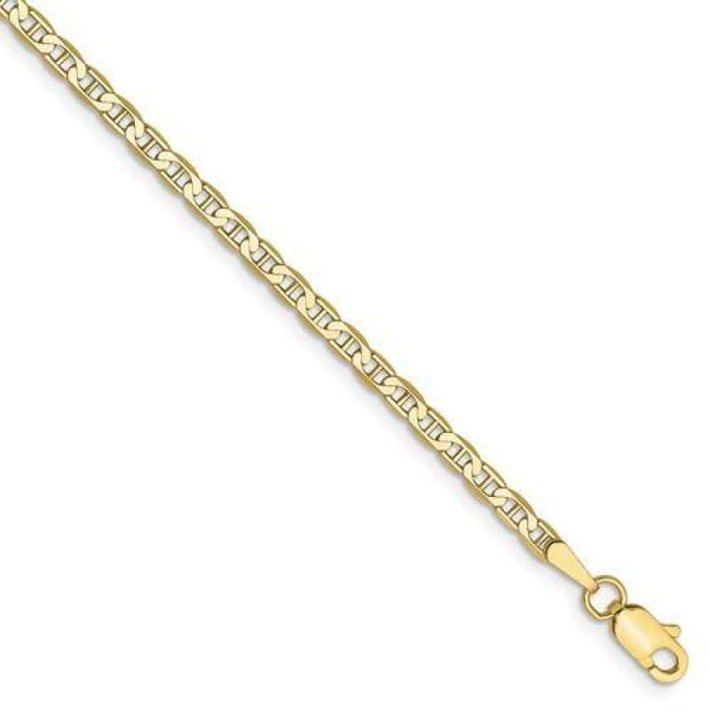 10k 2.4mm Flat Anchor Bracelet - Seattle Gold Grillz