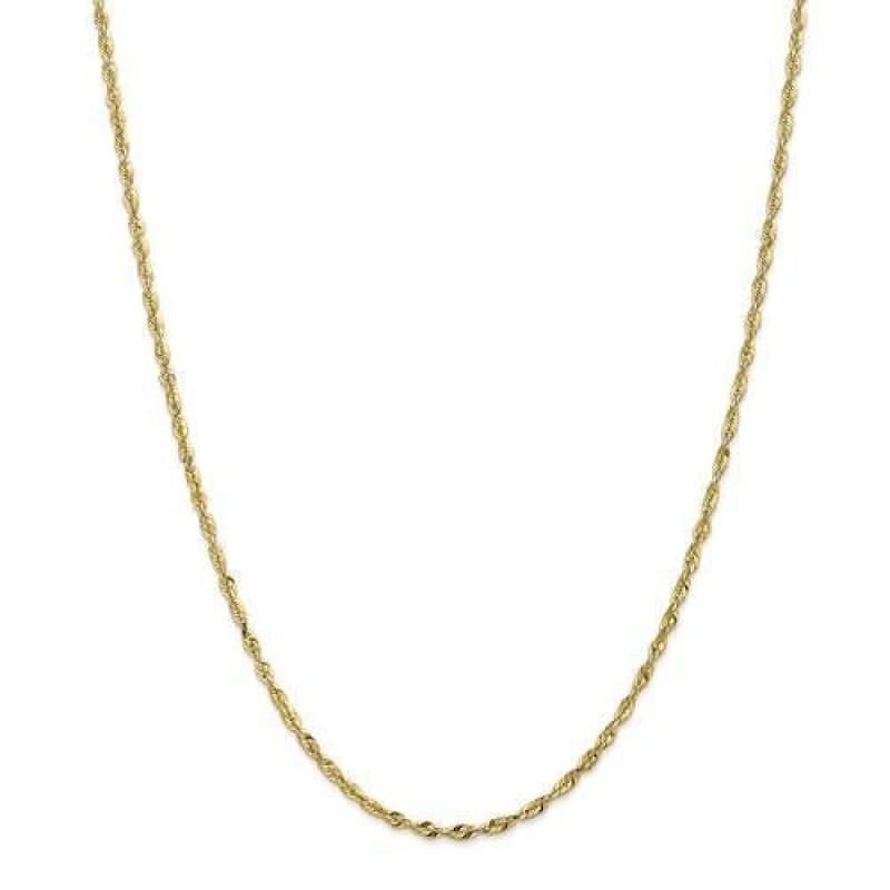 10k 2.50mm Diamond Cut Extra-Lite Rope Chain - Seattle Gold Grillz