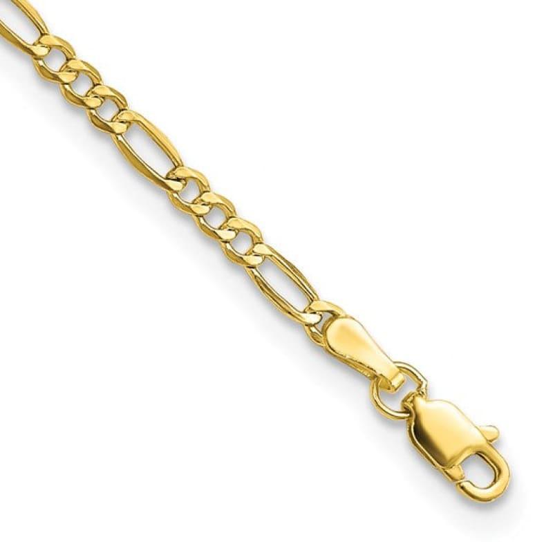 10k 2.5mm Figaro Bracelet - Seattle Gold Grillz