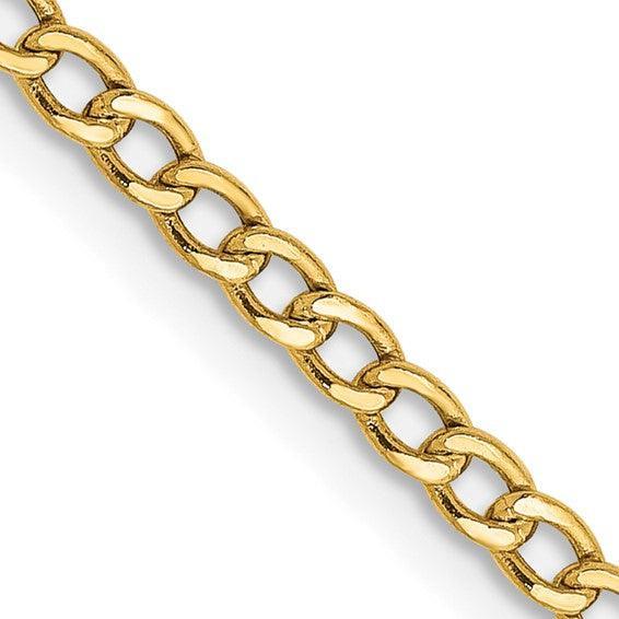 10k 2.5mm Semi-Solid Curb Link Chain - Seattle Gold Grillz
