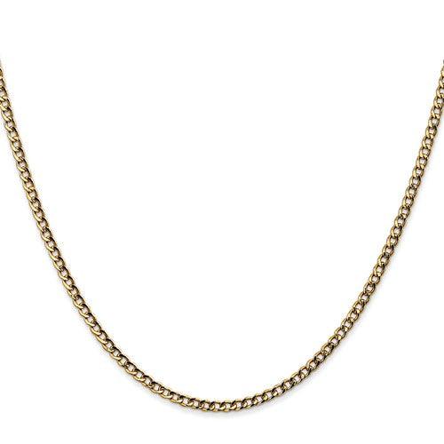 10k 2.5mm Semi-Solid Curb Link Chain - Seattle Gold Grillz
