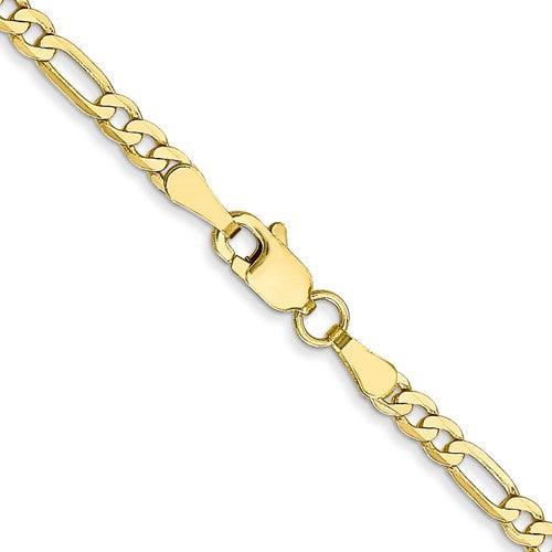 10k 2.75mm Flat Figaro Chain - Seattle Gold Grillz