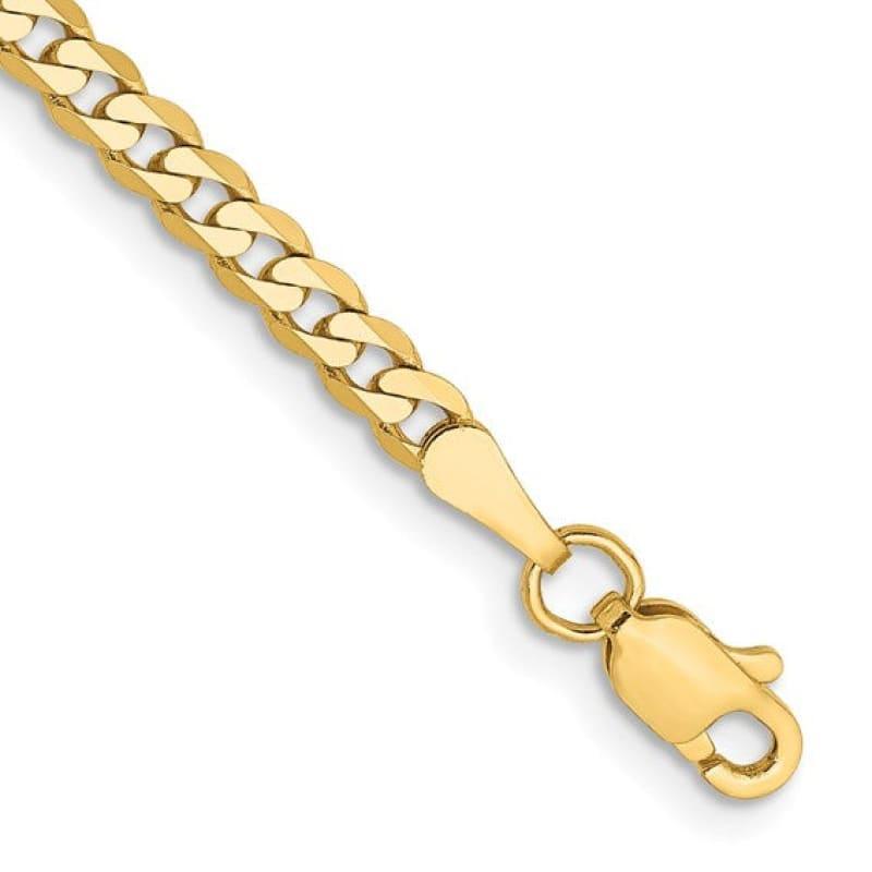 10k 2.9mm Flat Beveled Curb Bracelet - Seattle Gold Grills