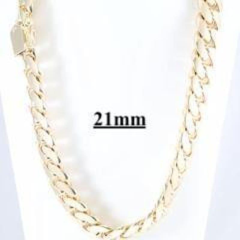 10k 22mm Solid Miami Cuban Link Chain - Seattle Gold Grillz