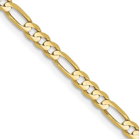 10k 3.0mm Concave Figaro Chain - Seattle Gold Grillz