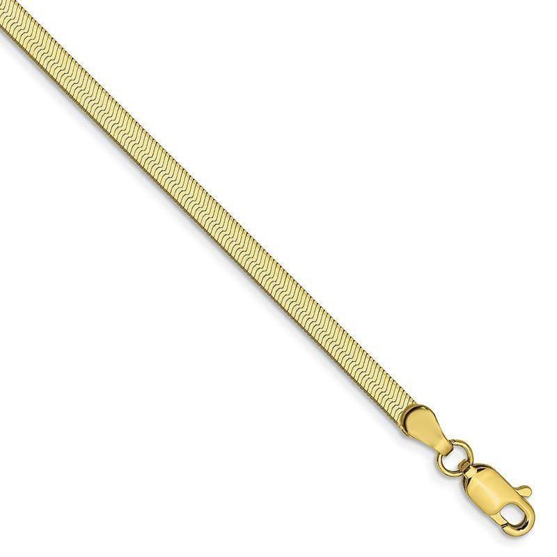 10k 3.0mm Silky Herringbone Bracelet - Seattle Gold Grillz