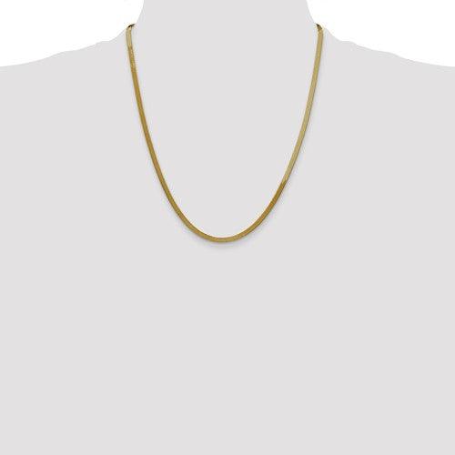 10k 3.0mm Silky Herringbone Chain - Seattle Gold Grillz
