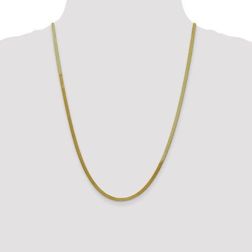 10k 3.0mm Silky Herringbone Chain - Seattle Gold Grillz
