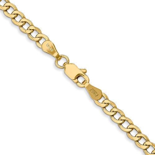 10k 3.35mm Semi-Solid Curb Link Chain - Seattle Gold Grillz