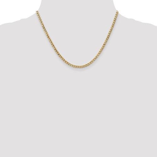 10k 3.35mm Semi-Solid Curb Link Chain - Seattle Gold Grillz