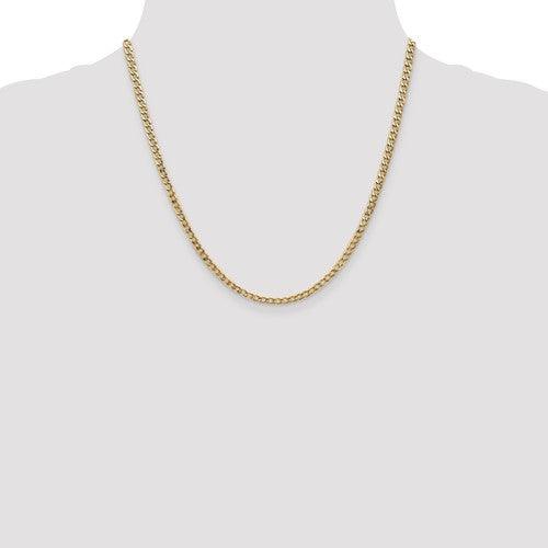 10k 3.35mm Semi-Solid Curb Link Chain - Seattle Gold Grillz