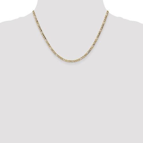 10k 3.5mm Semi-Solid Figaro Chain - Seattle Gold Grillz