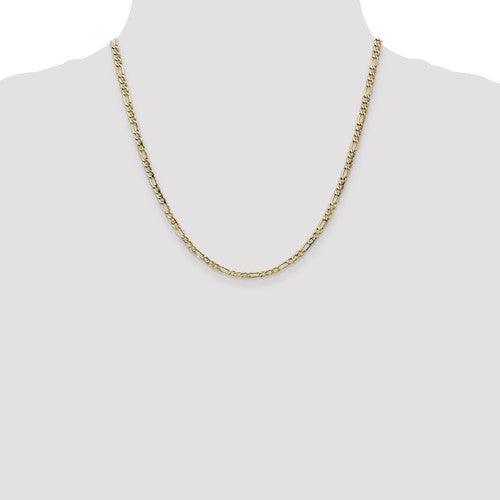 10k 3.5mm Semi-Solid Figaro Chain - Seattle Gold Grillz