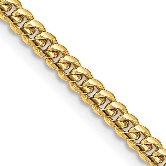 10k 3.5mm Solid Miami Cuban Chain - Seattle Gold Grillz