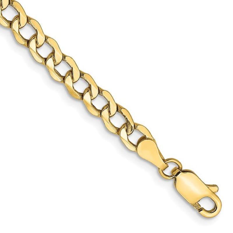 10k 4.3mm Semi-Solid Curb Link Bracelet - Seattle Gold Grillz