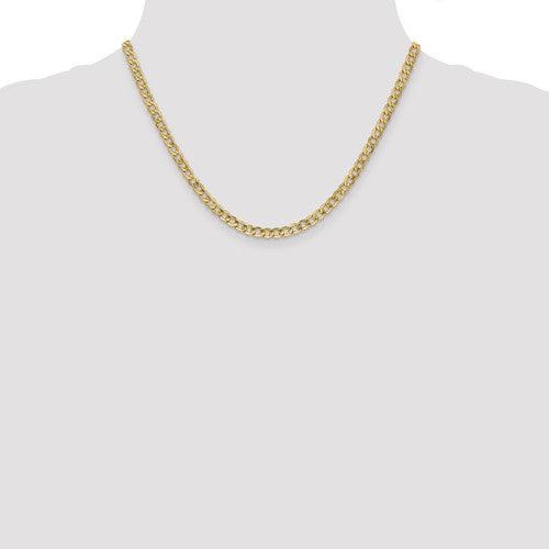 10k 4.3mm Semi-Solid Curb Link Chain - Seattle Gold Grillz