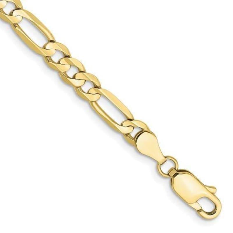 10k 4.5mm Light Figaro Bracelet - Seattle Gold Grillz