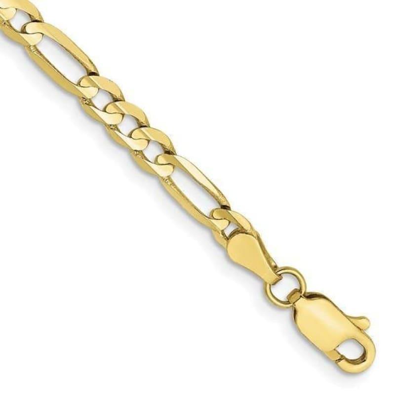 10k 4mm Light Figaro Bracelet - Seattle Gold Grillz