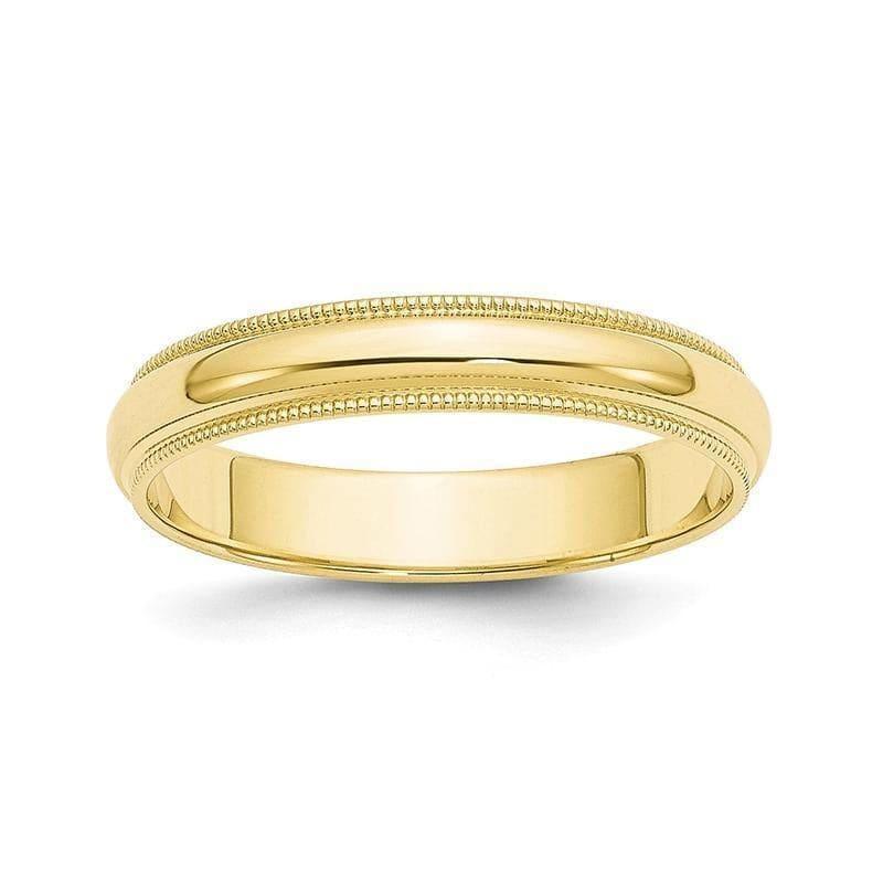 10K 4mm Milgrain Half Round Band - Seattle Gold Grillz