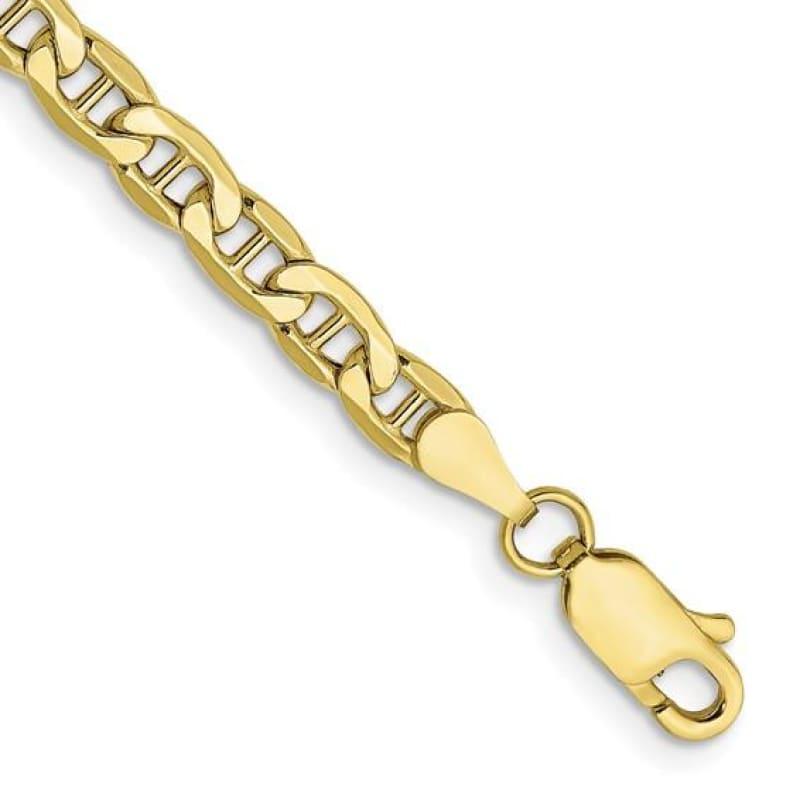 10k 4mm Semi-Solid Anchor Bracelet - Seattle Gold Grillz