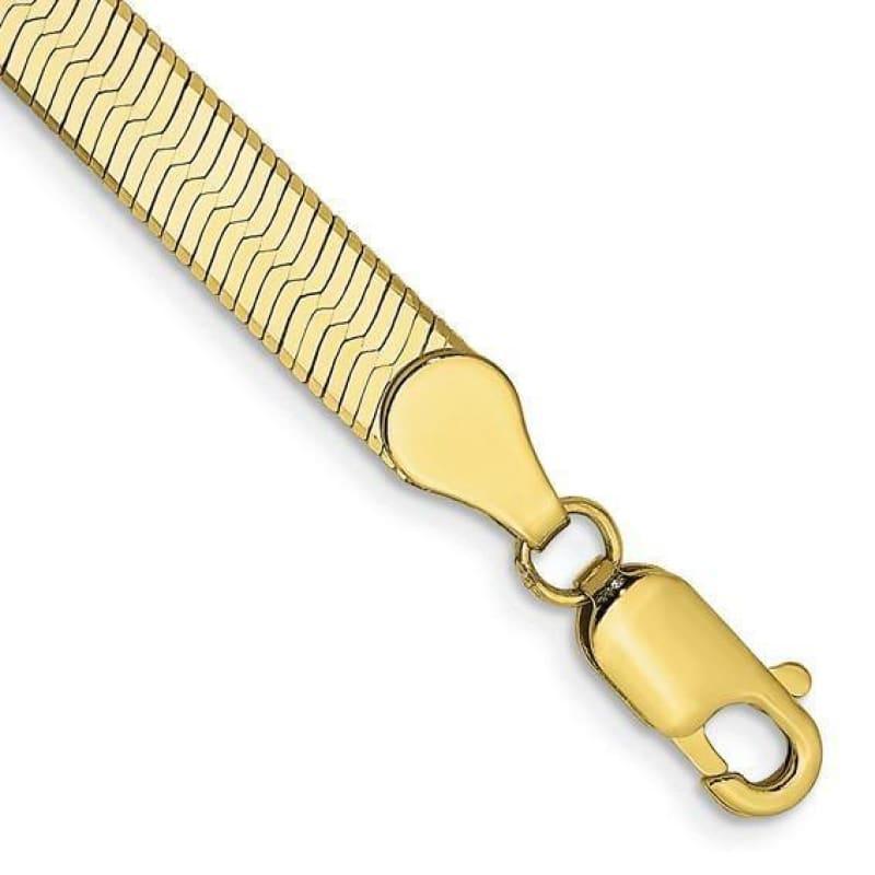 10k 5.0mm Silky Herringbone Bracelet - Seattle Gold Grillz