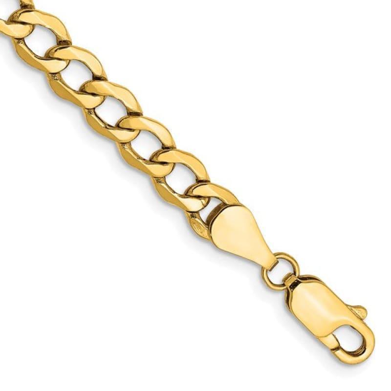 10k 5.25mm Semi-Solid Curb Link Bracelet - Seattle Gold Grillz