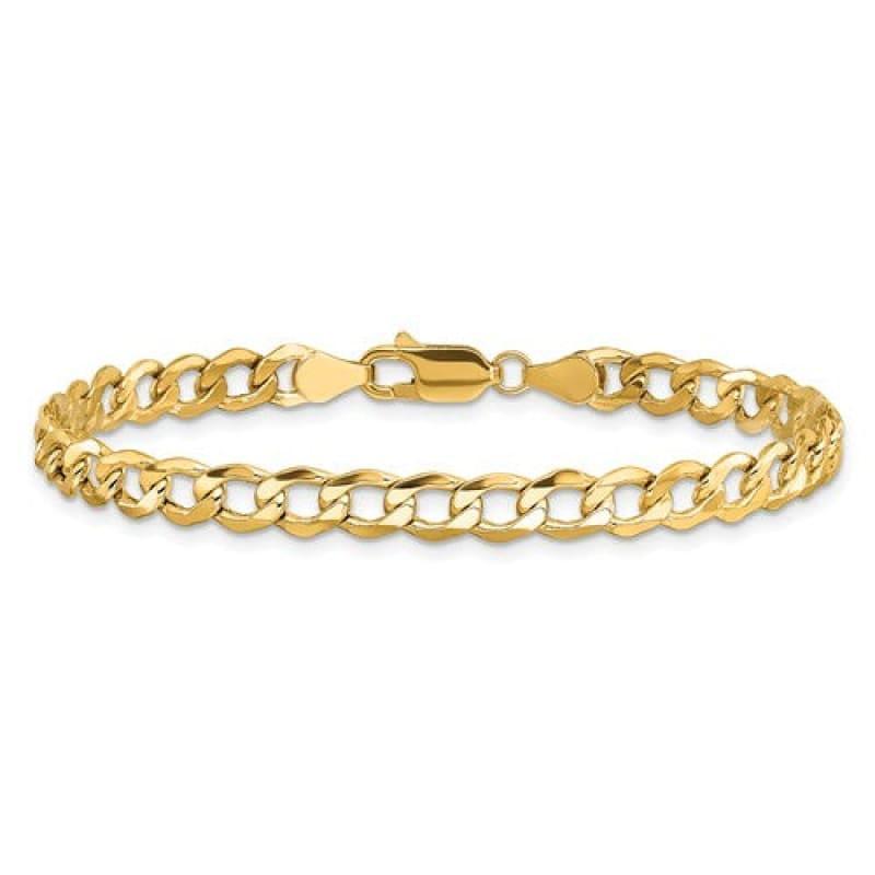10k 5.25mm Semi-Solid Curb Link Bracelet - Seattle Gold Grillz