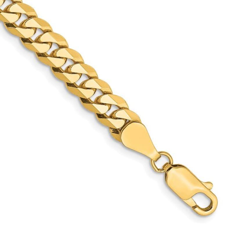 10k 5.75mm Flat Beveled Curb Bracelet - Seattle Gold Grillz