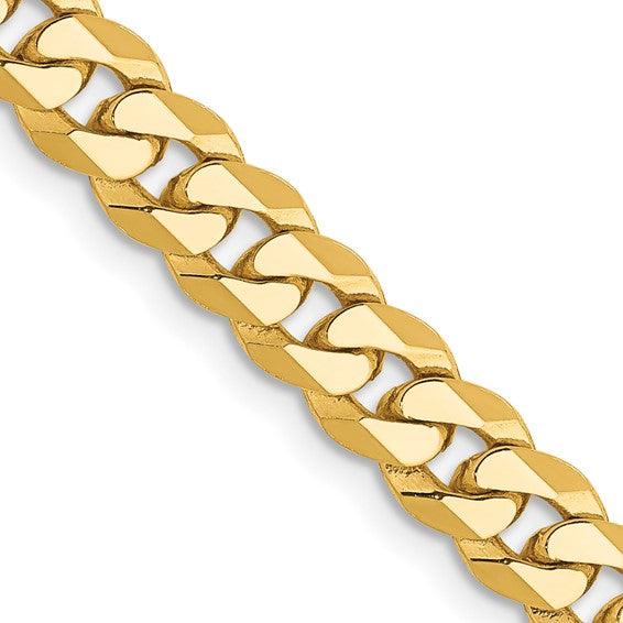 10k 5.75mm Flat Beveled Curb Chain - Seattle Gold Grillz