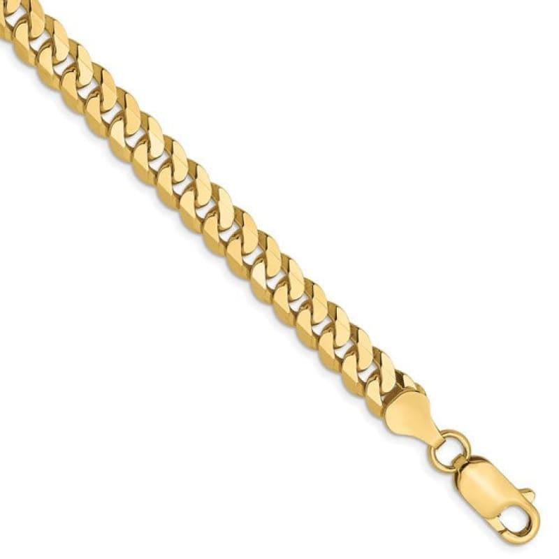 10k 6.1mm Flat Beveled Curb Bracelet - Seattle Gold Grills