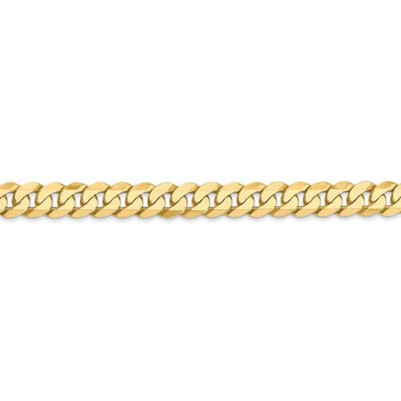 10k 6.1mm Flat Beveled Curb Bracelet - Seattle Gold Grills