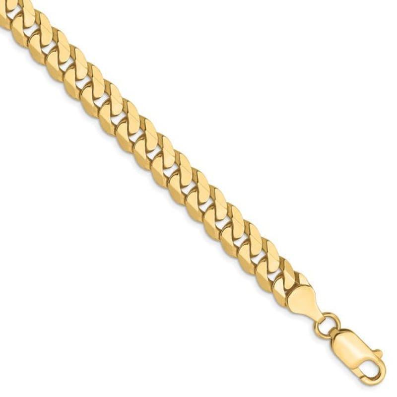 10k 6.25mm Flat Beveled Curb Bracelet - Seattle Gold Grillz