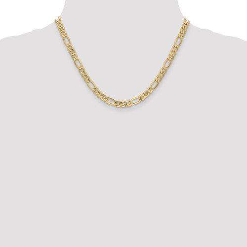 10k 6.25mm Semi-Solid Figaro Chain - Seattle Gold Grillz