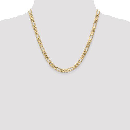10k 6.25mm Semi-Solid Figaro Chain - Seattle Gold Grillz