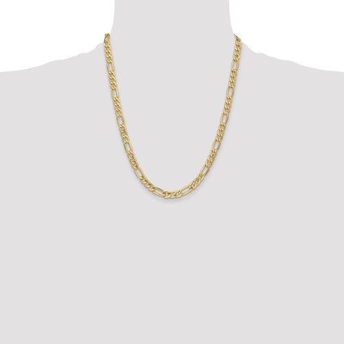 10k 6.25mm Semi-Solid Figaro Chain - Seattle Gold Grillz