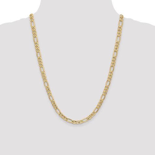 10k 6.25mm Semi-Solid Figaro Chain - Seattle Gold Grillz