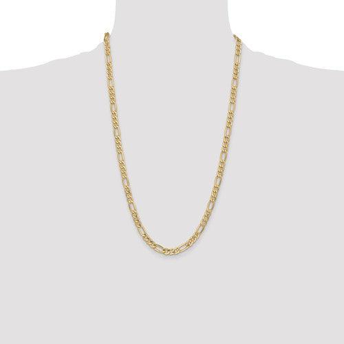 10k 6.25mm Semi-Solid Figaro Chain - Seattle Gold Grillz