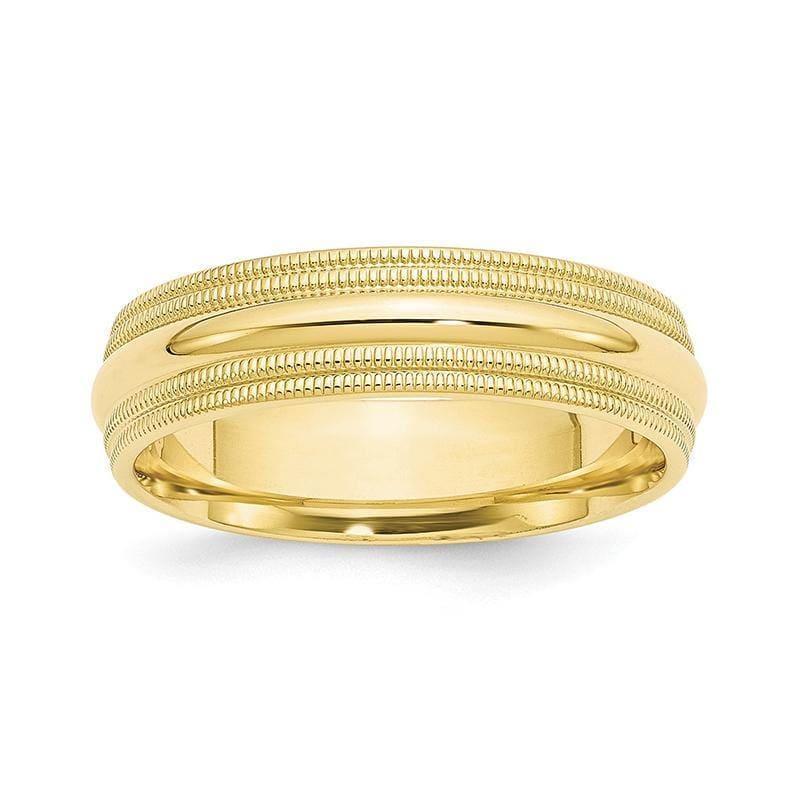 10K 6mm Double Milgrain Comfort Fit Band - Seattle Gold Grillz