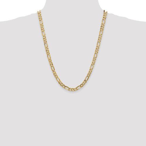 10k 6mm Light Concave Figaro Chain - Seattle Gold Grillz