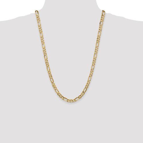 10k 6mm Light Concave Figaro Chain - Seattle Gold Grillz