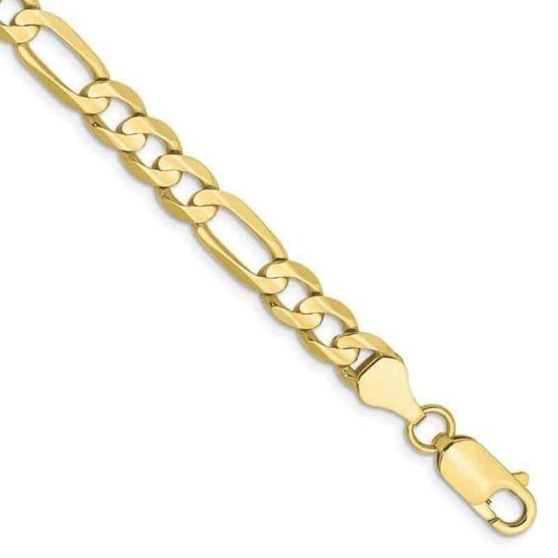 10k 6mm Light Figaro Bracelet - Seattle Gold Grillz