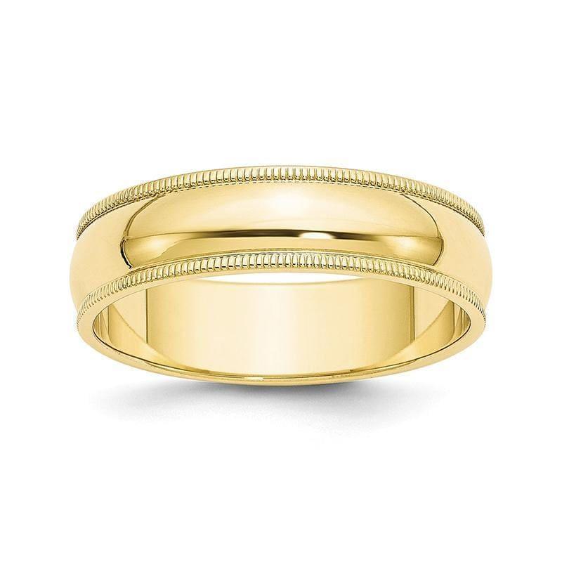 10K 6mm Milgrain Half Round Band - Seattle Gold Grillz