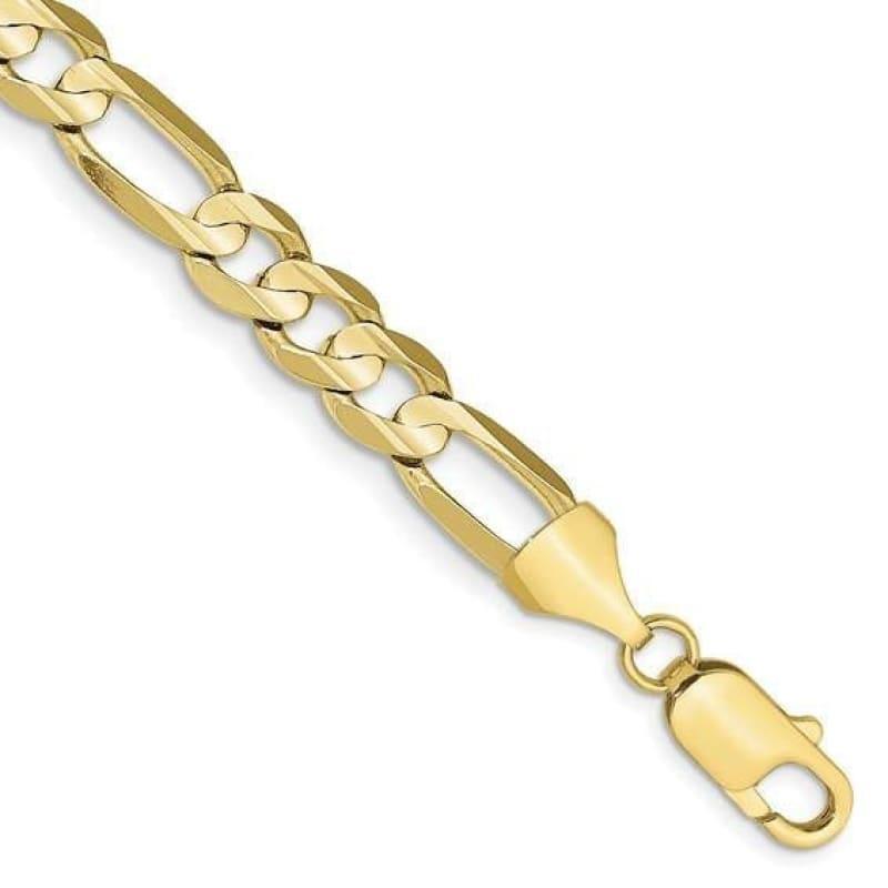 10k 7.5mm Light Figaro Bracelet - Seattle Gold Grillz