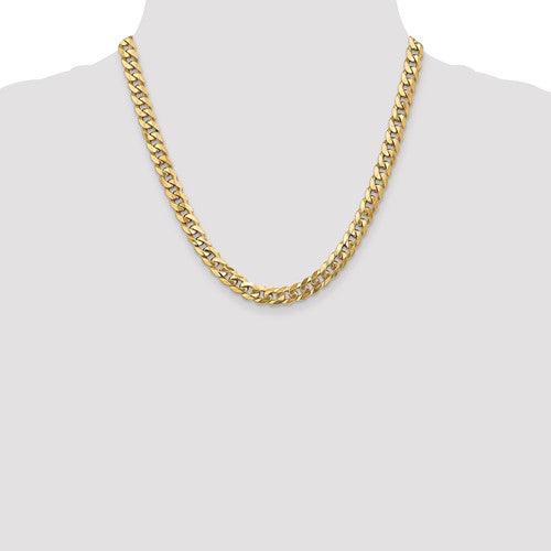 10k 7.75mm Flat Beveled Curb Chain - Seattle Gold Grillz