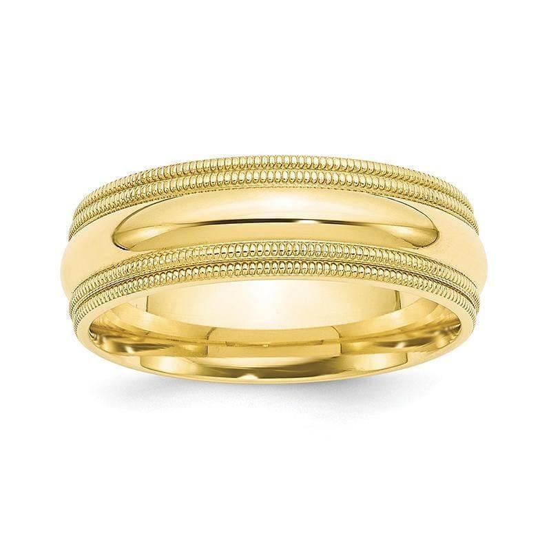 10K 7mm Double Milgrain Comfort Fit Band - Seattle Gold Grillz