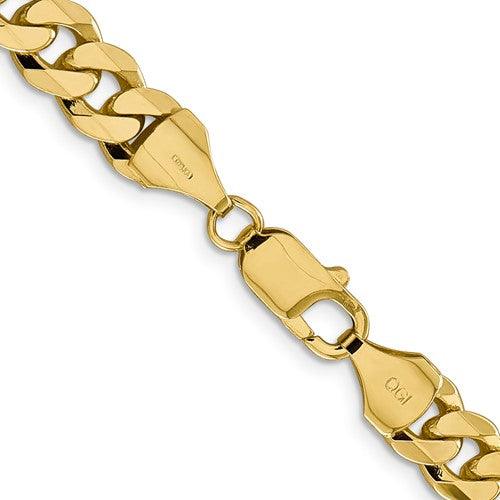 10k 8.25mm Flat Beveled Curb Chain - Seattle Gold Grillz