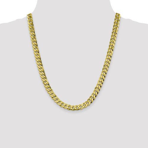 10k 8.25mm Flat Beveled Curb Chain - Seattle Gold Grillz
